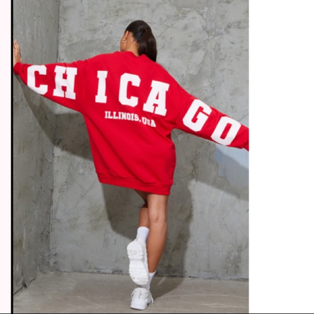 PLT- Chicago slogan jumper dress